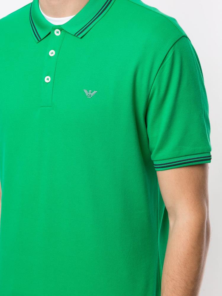 Camisa Polo Armani Emporio Embroidered Logo Hombre Verde | R4Y3BRM5