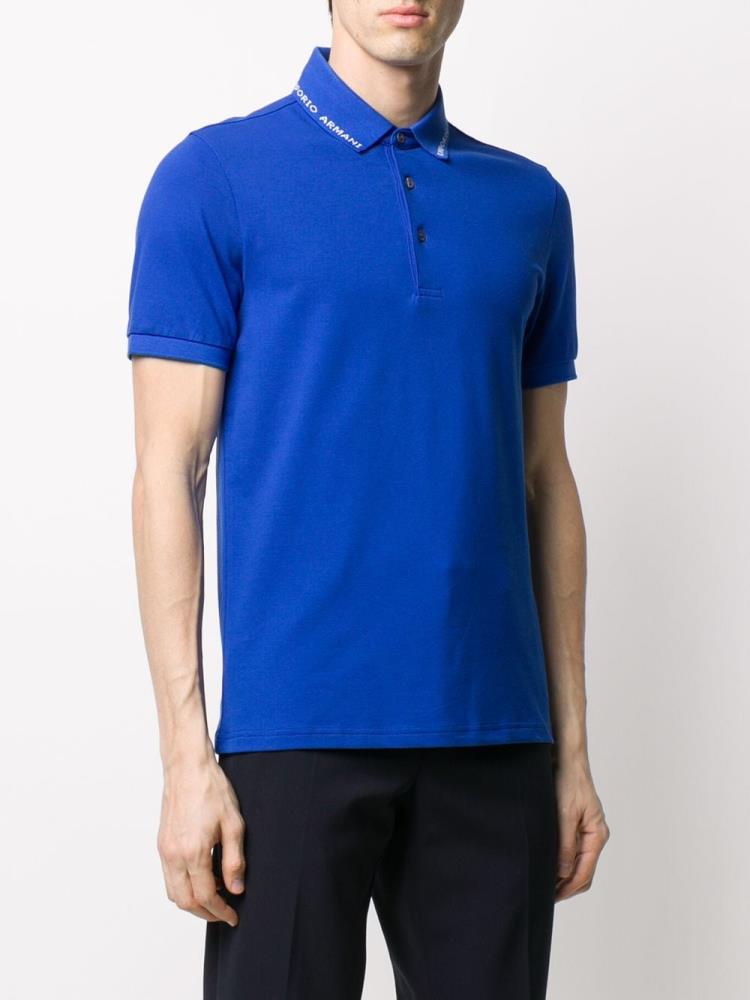 Camisa Polo Armani Emporio Logo Hombre Azules | 36M90WUP