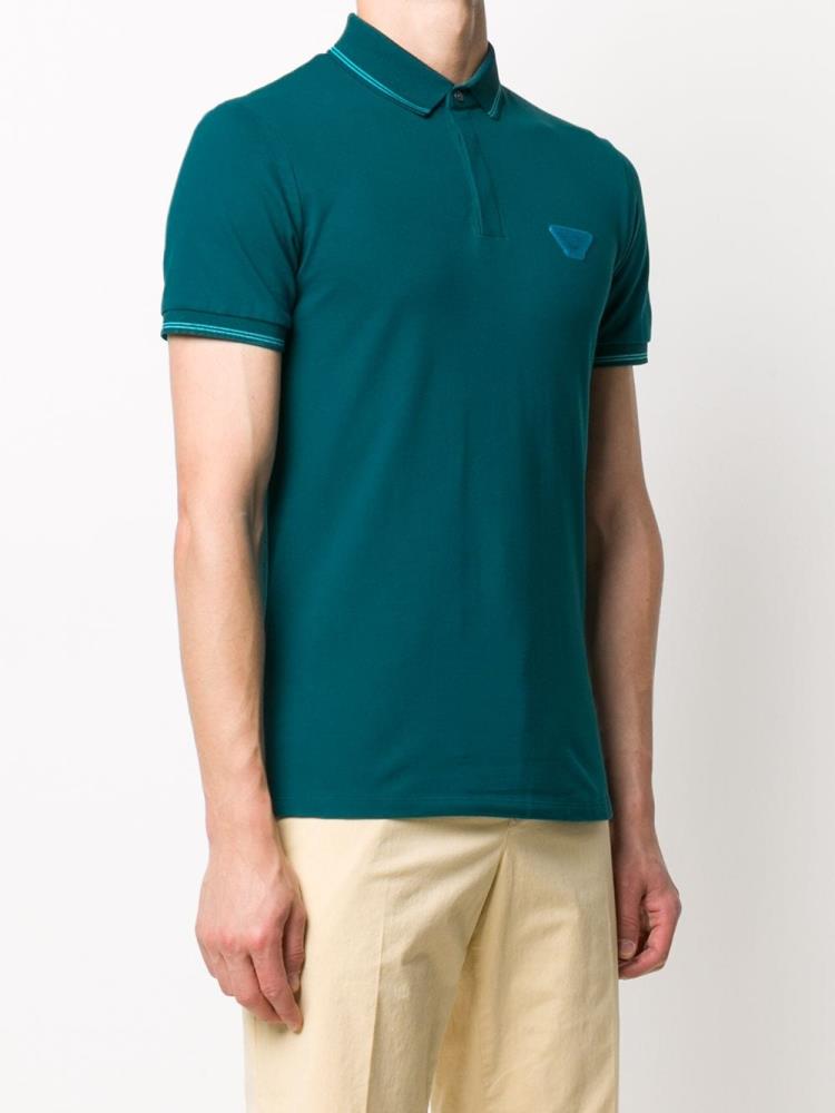 Camisa Polo Armani Emporio Logo Patch Hombre Verde | 8IBBHEO2