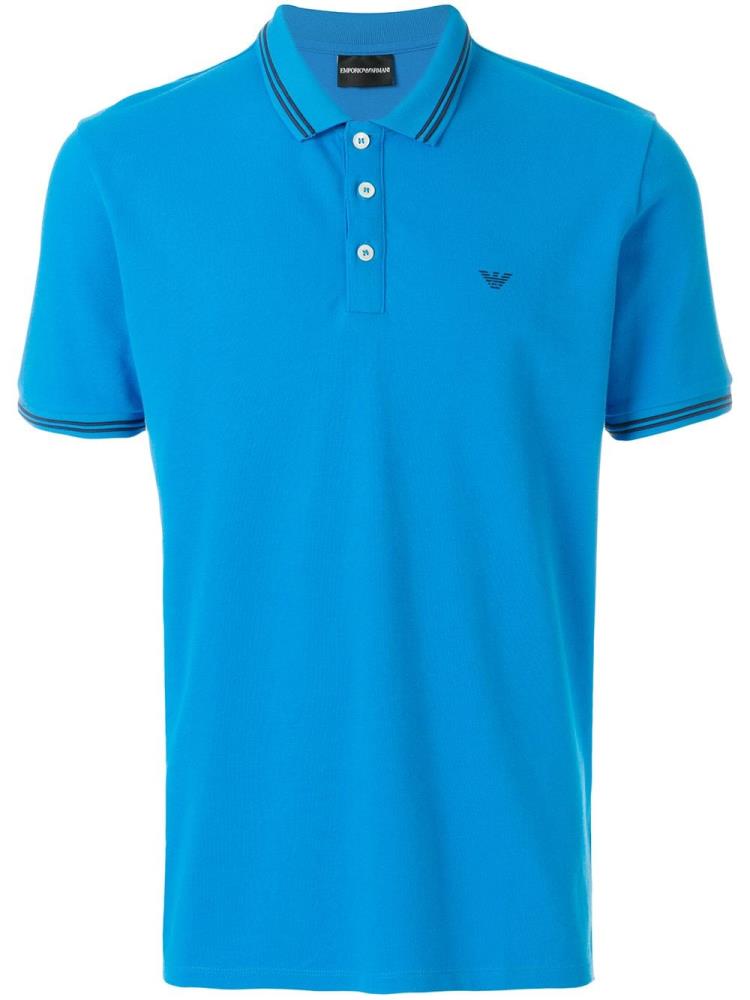 Camisa Polo Armani Emporio Logoed Hombre Azules | E5XP12H0