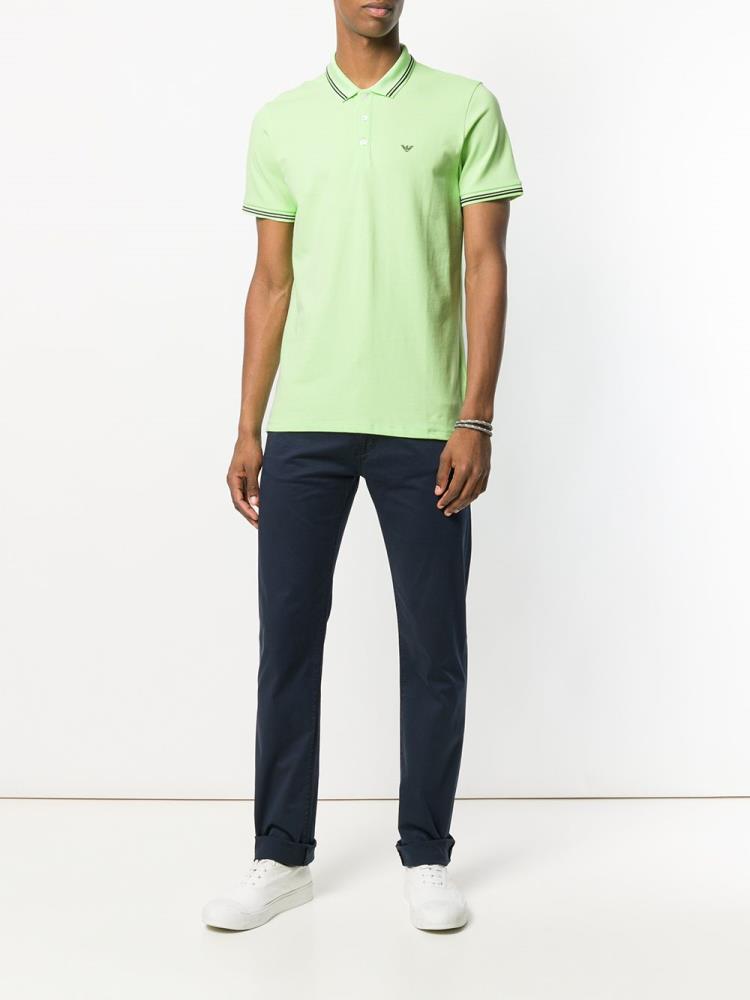 Camisa Polo Armani Emporio Logoed Hombre Verde | TOJT0U0K