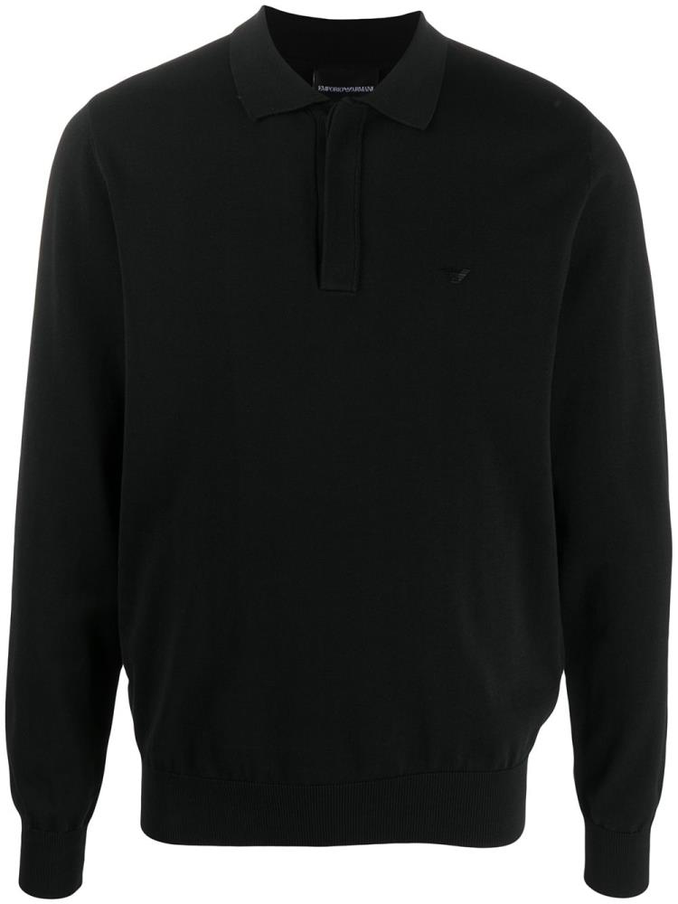 Camisa Polo Armani Emporio Long Sleeve Hombre Negras | 7UZQQ2R7