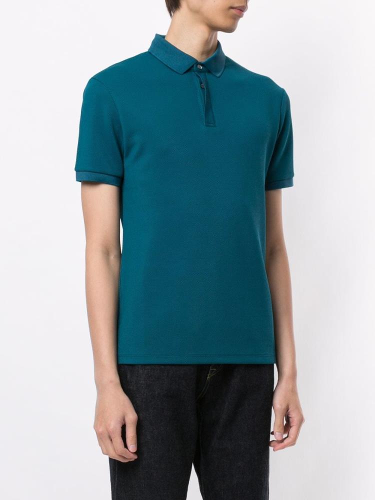 Camisa Polo Armani Emporio Solid Color Hombre Azules | TAQXDGFL