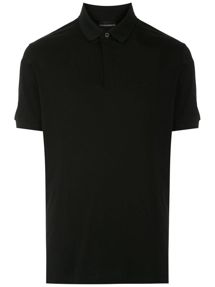 Camisa Polo Armani Emporio Tonal Logo Hombre Negras | 3SZT6GJ5