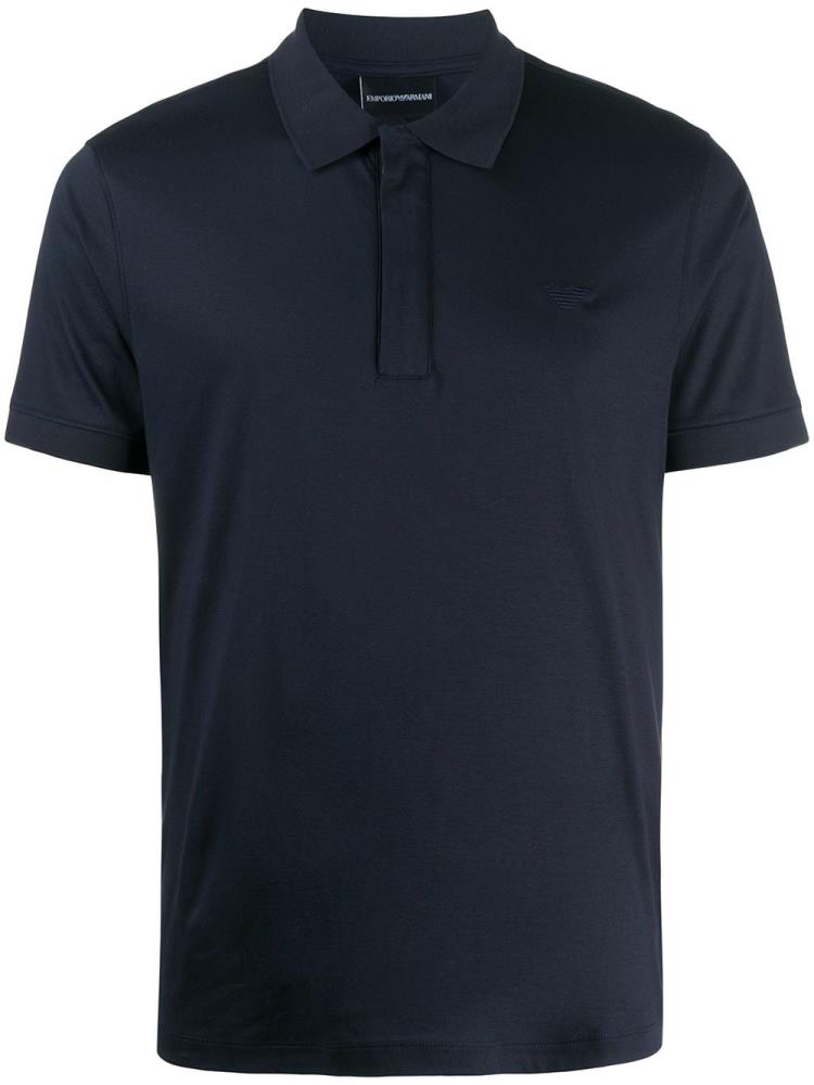 Camisa Polo Armani Emporio Zipped Hombre Azules | QBLJ05L9