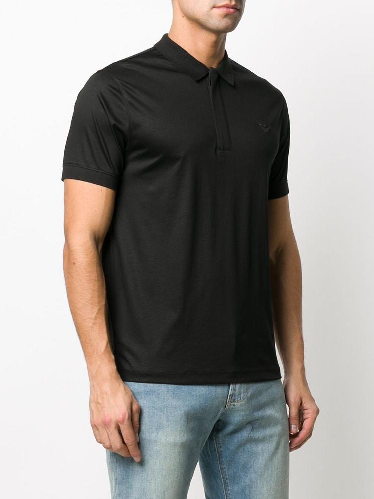 Camisa Polo Armani Emporio Zipped Hombre Negras | ZOZ8ONTN