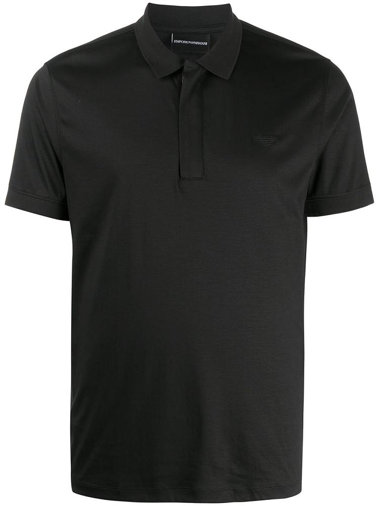 Camisa Polo Armani Emporio Zipped Hombre Negras | ZOZ8ONTN