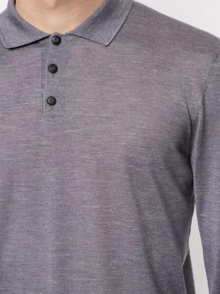 Camisa Polo Giorgio Armani Long Sleeve Hombre Gris | FH0MYZSZ