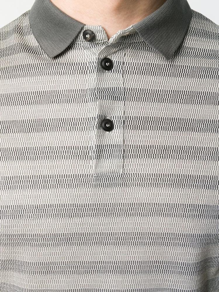 Camisa Polo Giorgio Armani Striped Hombre Gris | VFGQX8UZ