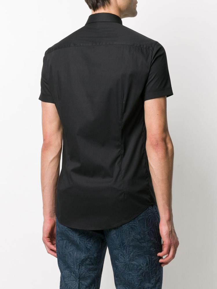 Camisas Armani Emporio Band Collar Hombre Negras | XM1NS9YV