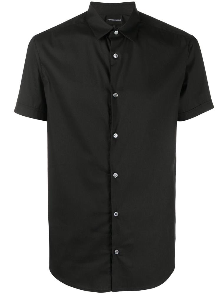 Camisas Armani Emporio Band Collar Hombre Negras | XM1NS9YV