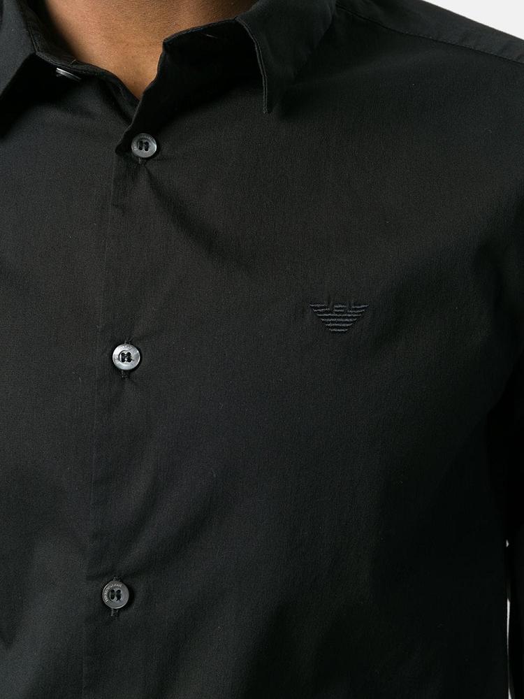 Camisas Armani Emporio Classic Button Down Hombre Negras | WN5FDDLO