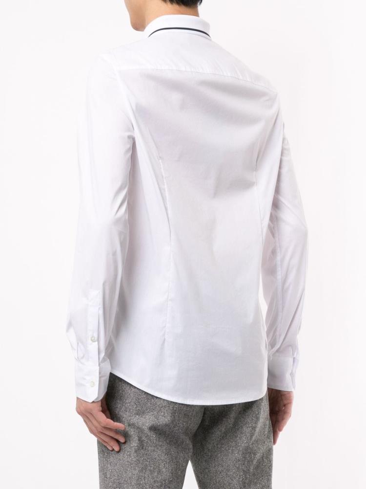 Camisas Armani Emporio Contrast Collar Logo Hombre Blancas | 0U1529MM