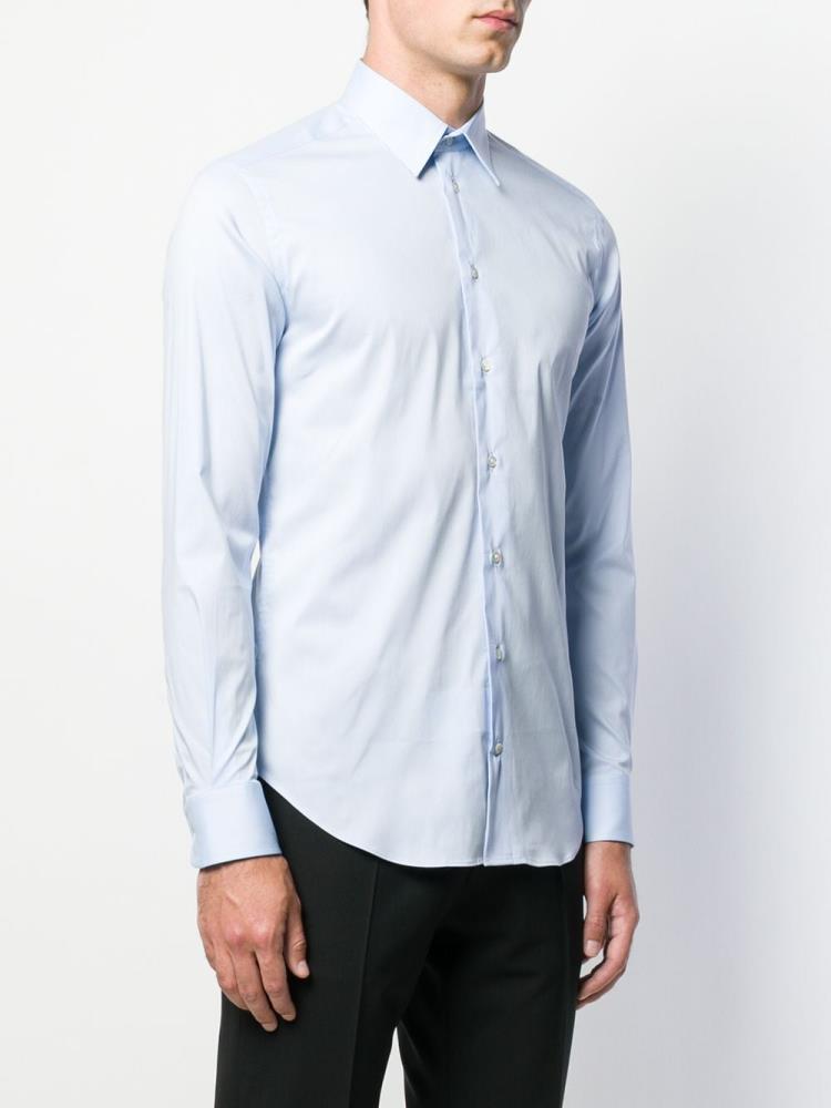 Camisas Armani Emporio Long Sleeve Hombre Azules | 9PLZV960