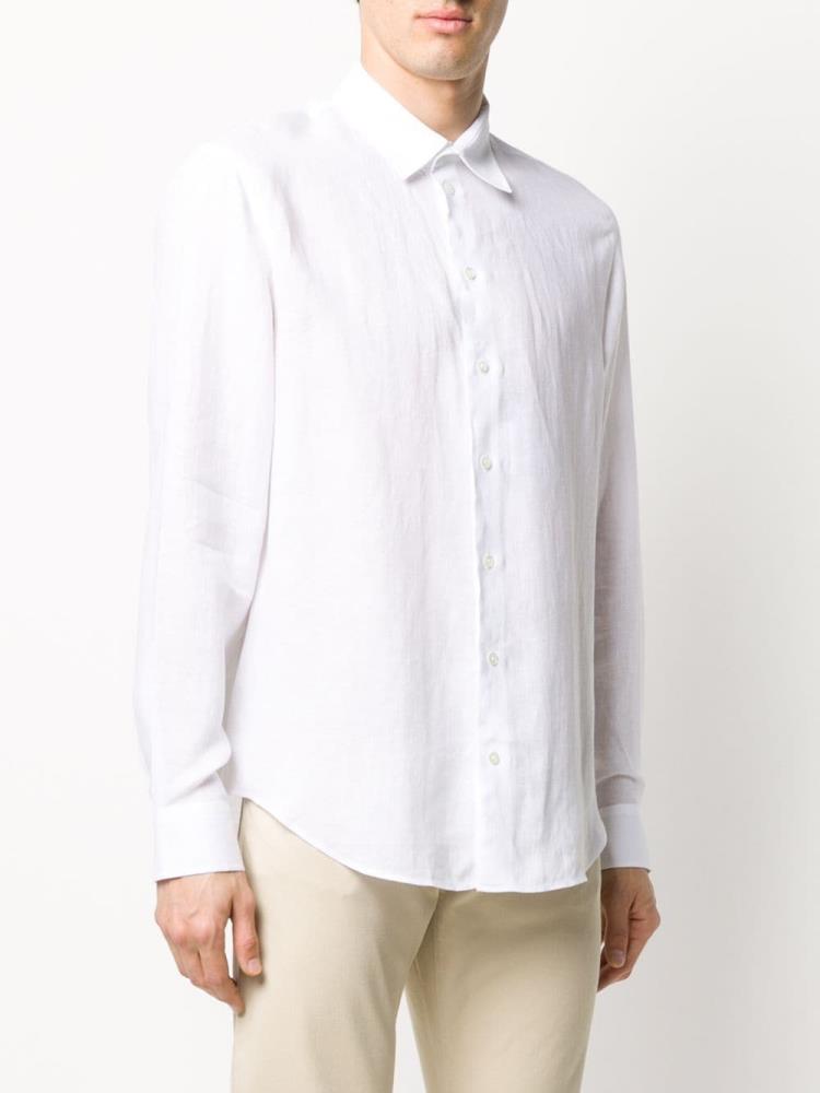 Camisas Armani Emporio Long Sleeve Hombre Blancas | MY7BCH2Z