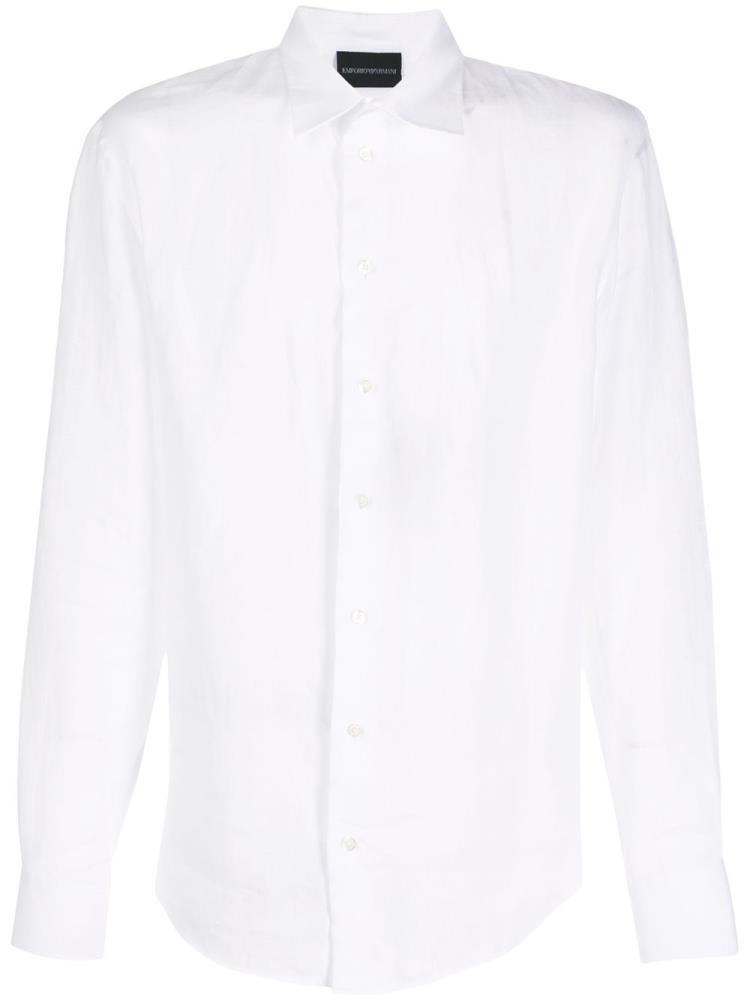 Camisas Armani Emporio Long Sleeve Hombre Blancas | MY7BCH2Z