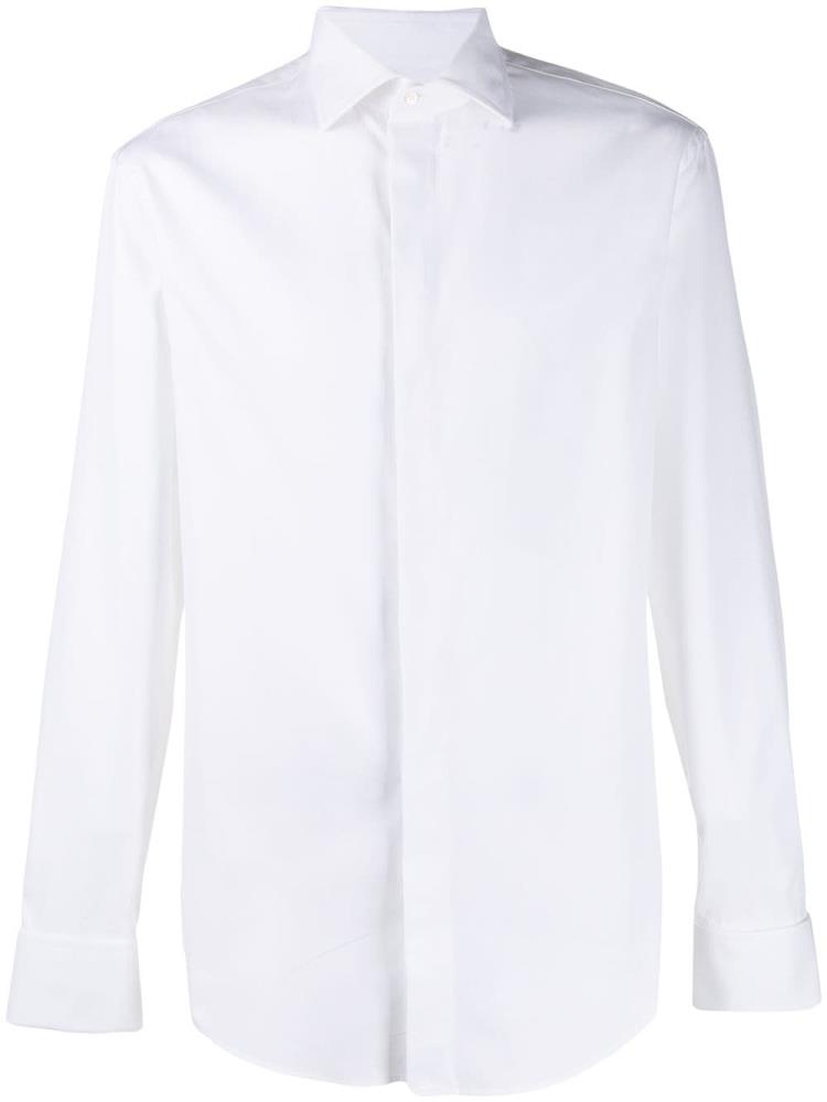 Camisas Armani Emporio Modern Fit Pointed Collar Hombre Blancas | WJNNAQT3