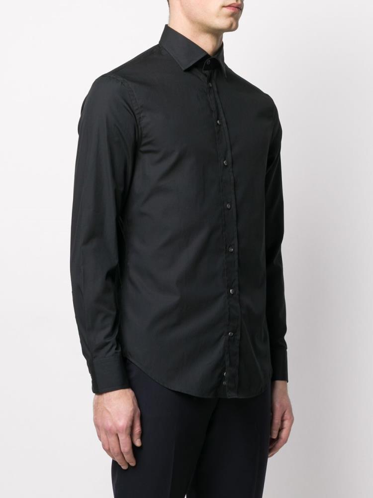 Camisas Armani Emporio Slim Fit Hombre Negras | ZU02HD7N