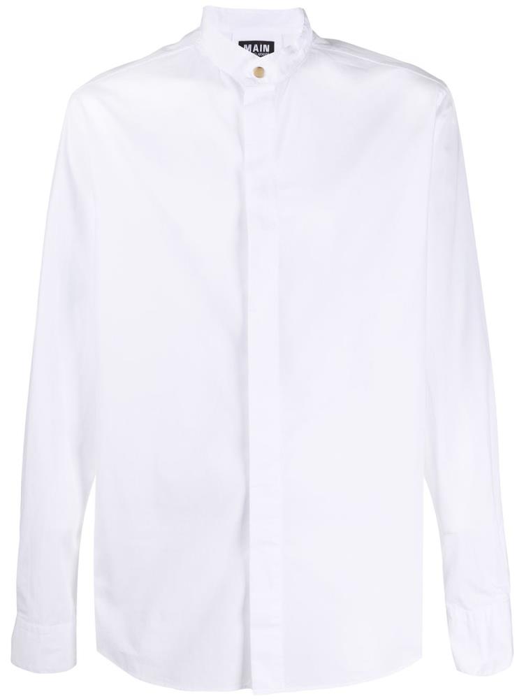 Camisas Giorgio Armani Algodon Mandarin Collar Hombre Blancas | 9ZPJWEQ1