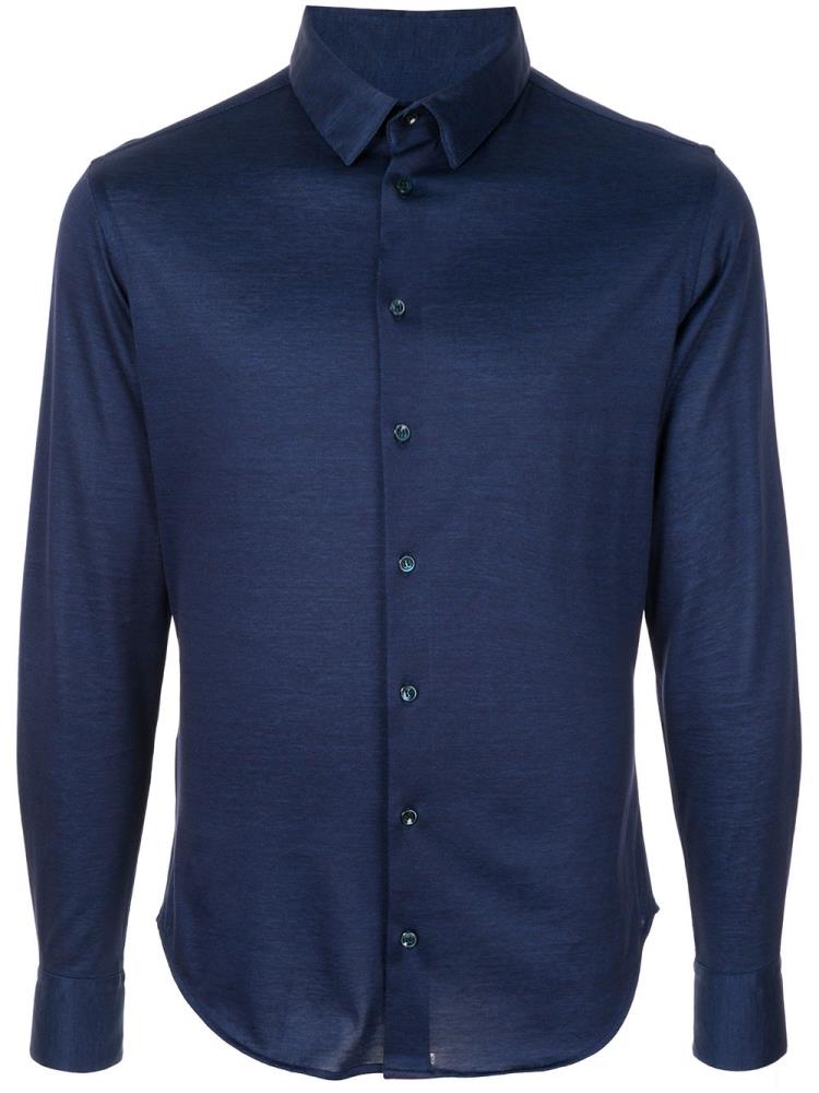 Camisas Giorgio Armani Basic Plain Hombre Azules | 7HF574TO