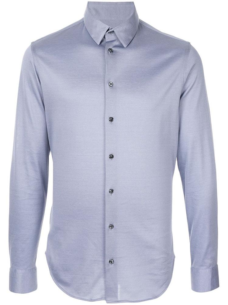 Camisas Giorgio Armani Classic Plain Hombre Azules | FOEPG68H