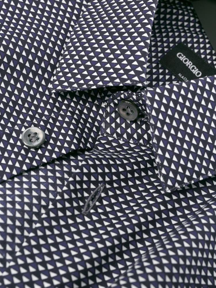 Camisas Giorgio Armani Printed Hombre Azules Negras | WZG8FQQE