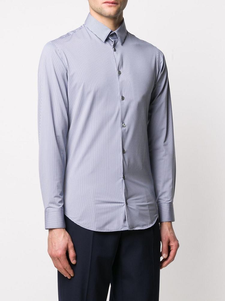 Camisas Giorgio Armani Striped Slim Fit Hombre Azules Blancas | S55M0KBU