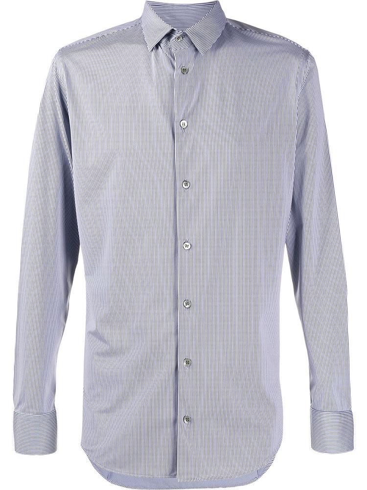 Camisas Giorgio Armani Striped Slim Fit Hombre Azules Blancas | S55M0KBU