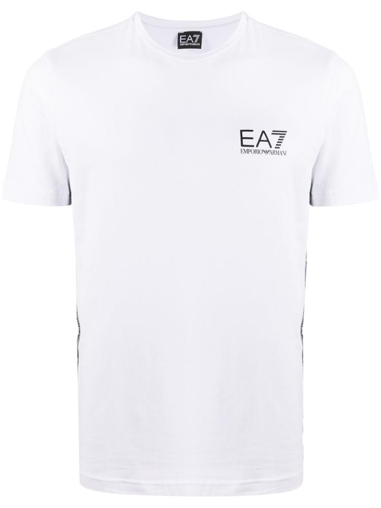 Camiseta Ea7 Emporio Armani Crew Neck Logo Tape Hombre Blancas | OFCMG9B0