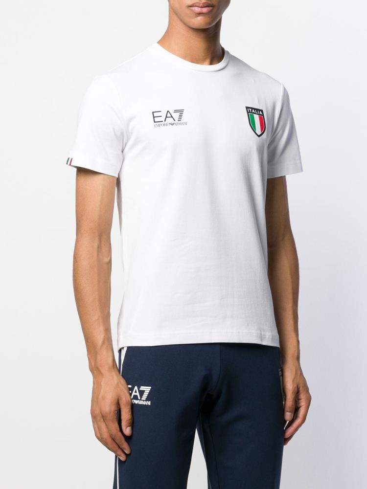 Camiseta Ea7 Emporio Armani Italia Hombre Blancas | 6TF2X3BU