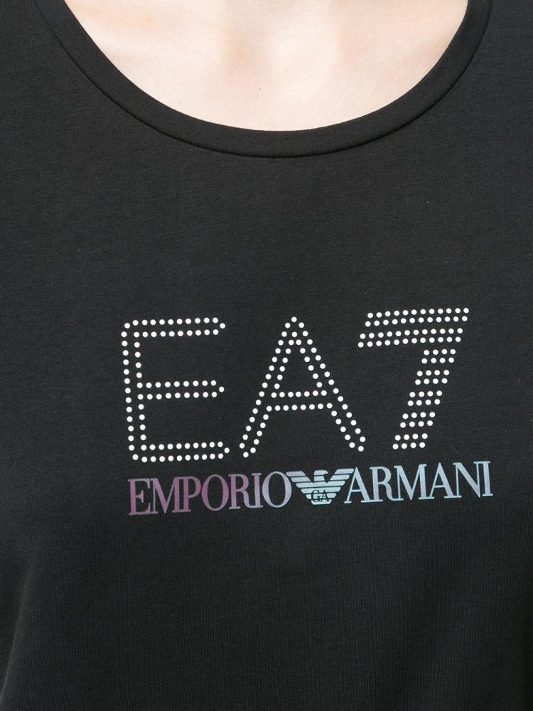 Camiseta Ea7 Emporio Armani Logo Mujer Negras | URDXBS2E