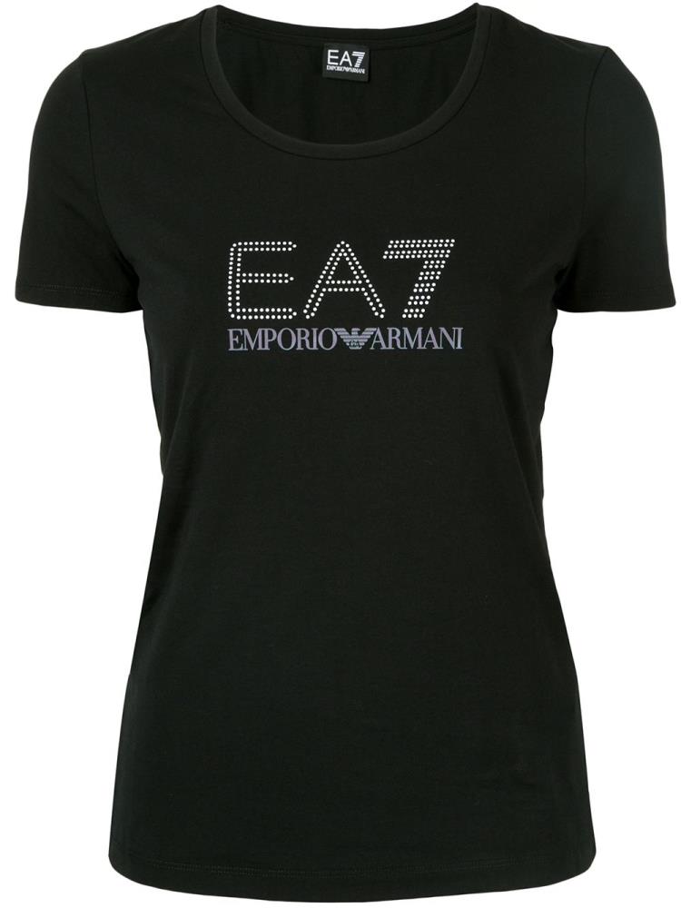 Camiseta Ea7 Emporio Armani Logo Mujer Negras | URDXBS2E