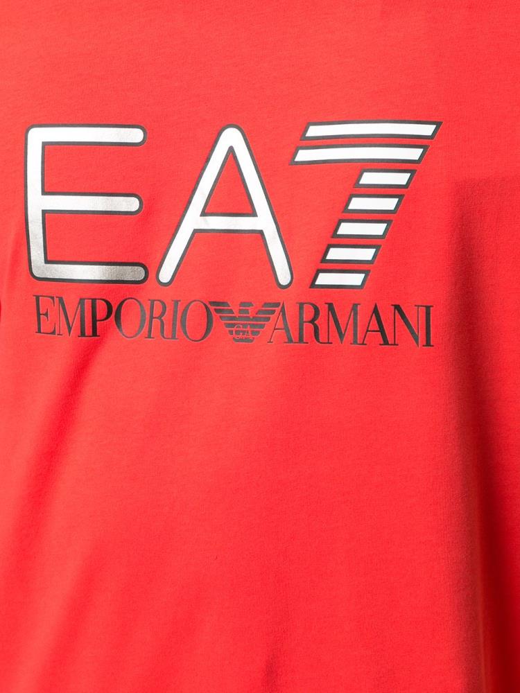 Camiseta Ea7 Emporio Armani Metallic Ea7 Logo Printed Hombre Rojas | 08VPWQH1