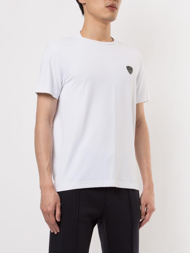 Camiseta Ea7 Emporio Armani Printed Logo Hombre Blancas | 49RC0ATB