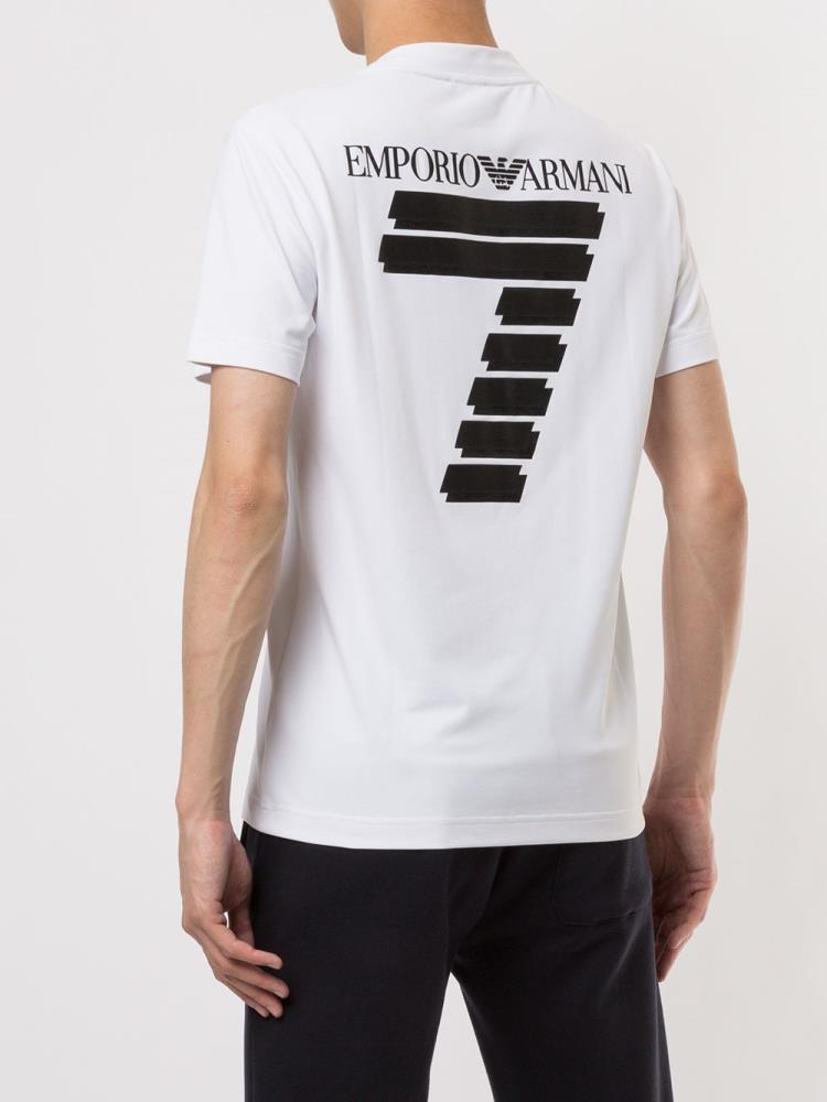 Camiseta Ea7 Emporio Armani Printed Logo Hombre Blancas | 49RC0ATB