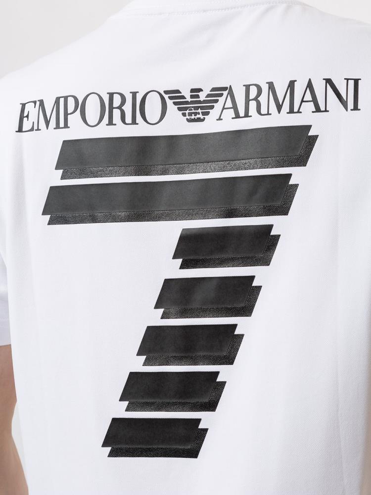 Camiseta Ea7 Emporio Armani Printed Logo Hombre Blancas | 49RC0ATB