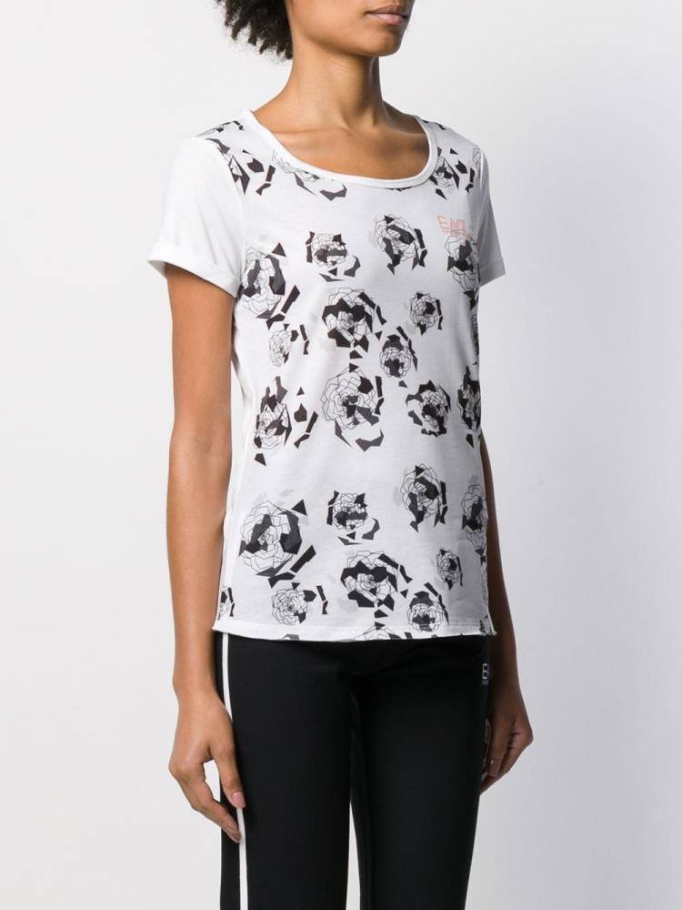 Camiseta Ea7 Emporio Armani Print Mujer Blancas | RFHM4WUM