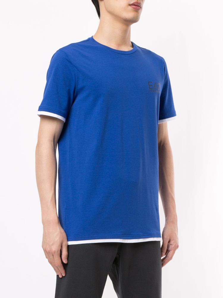 Camiseta Ea7 Emporio Armani Printed Logo Hombre Azules | Y5SE7MPQ