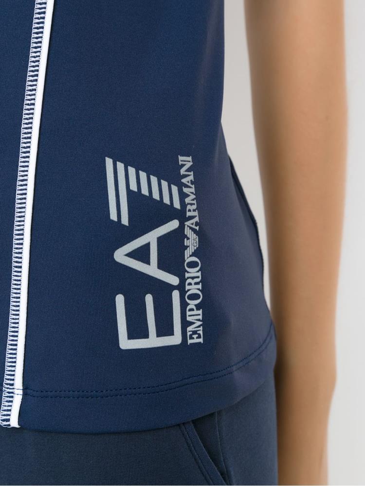 Camiseta Ea7 Emporio Armani Side Logo Mujer Azules | Z2QBL8A2