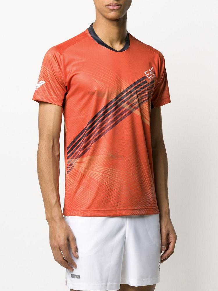 Camiseta Ea7 Emporio Armani Sports Printed Hombre Rojas | BFJ9BLKE