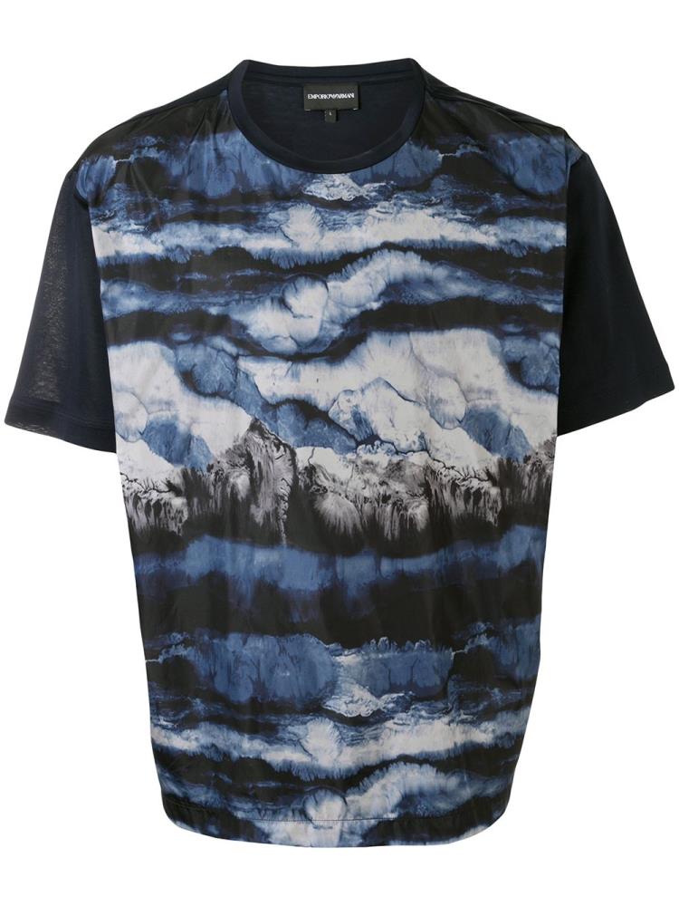 Camiseta Armani Emporio Abstract Print Hombre Azules | VT6NUT1C