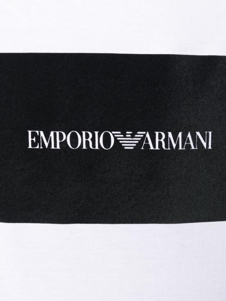 Camiseta Armani Emporio Boxed Logo Print Hombre Blancas | HI727X4W