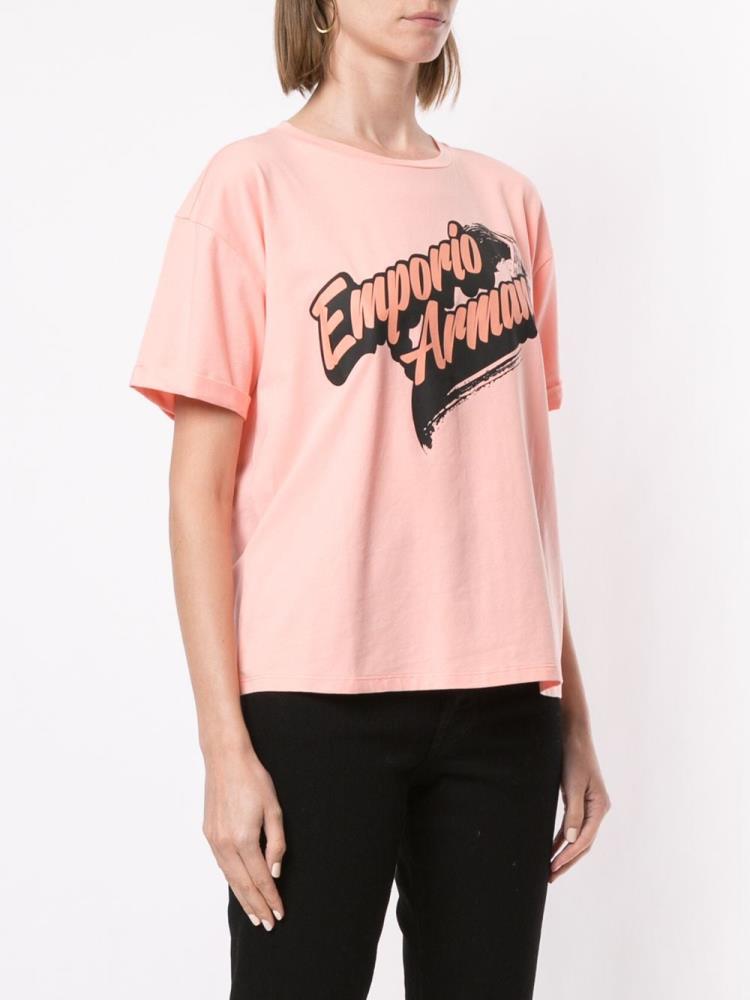 Camiseta Armani Emporio Branded Logo Mujer Naranjas | LNAEI39Y