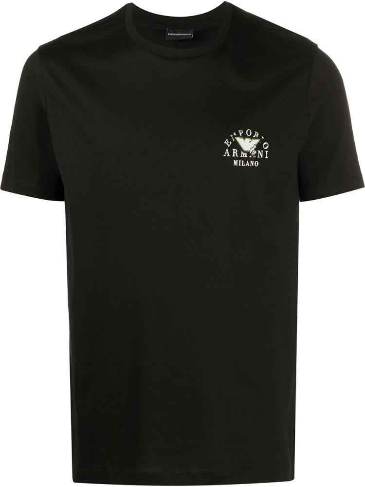 Camiseta Armani Emporio Chest Logo Hombre Negras | XZGHQ0RL