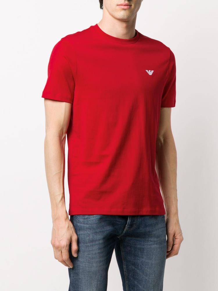 Camiseta Armani Emporio Crew Neck Logo Hombre Rojas | RZ1JL4QH