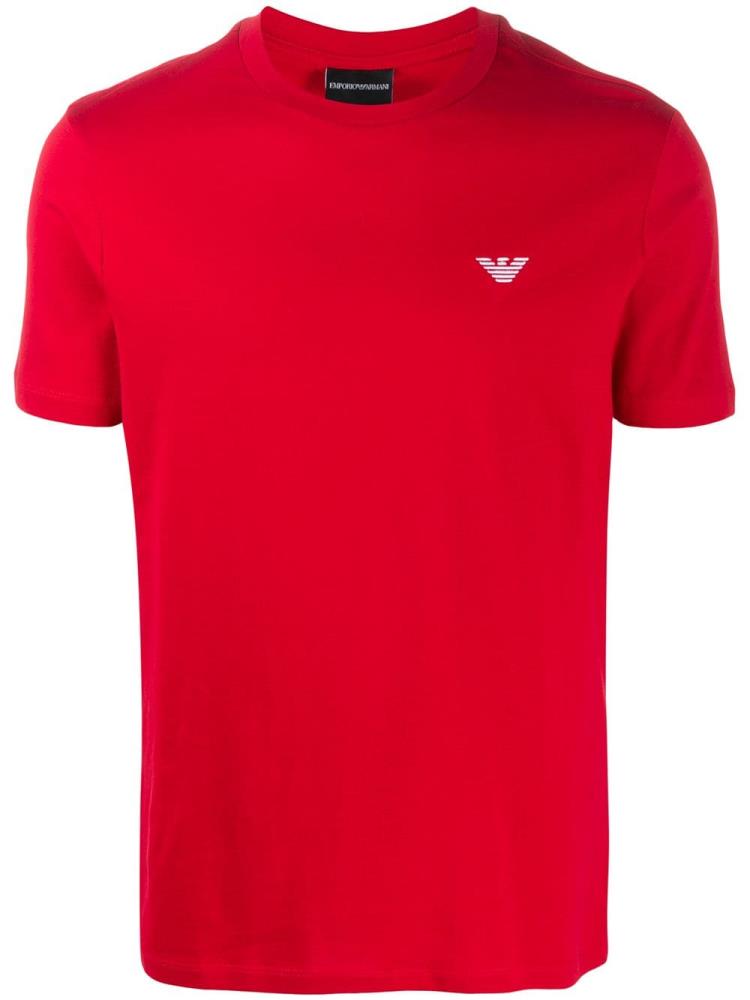 Camiseta Armani Emporio Crew Neck Logo Hombre Rojas | RZ1JL4QH