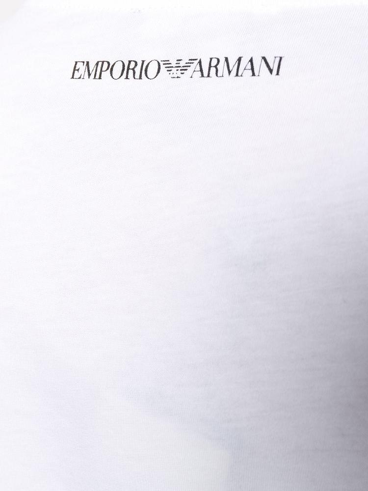 Camiseta Armani Emporio Curved Logo Mujer Blancas | QYQ93J8R