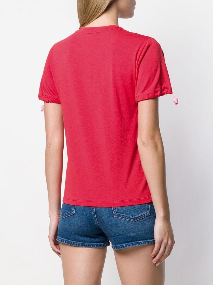 Camiseta Armani Emporio Drawstring Sleeve Mujer Rojas | 5S1Z99XK