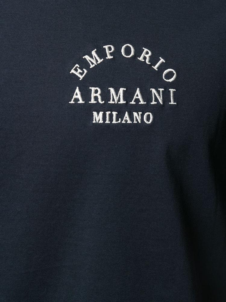 Camiseta Armani Emporio Embroidered Hombre Azules | H5RQ3YNW