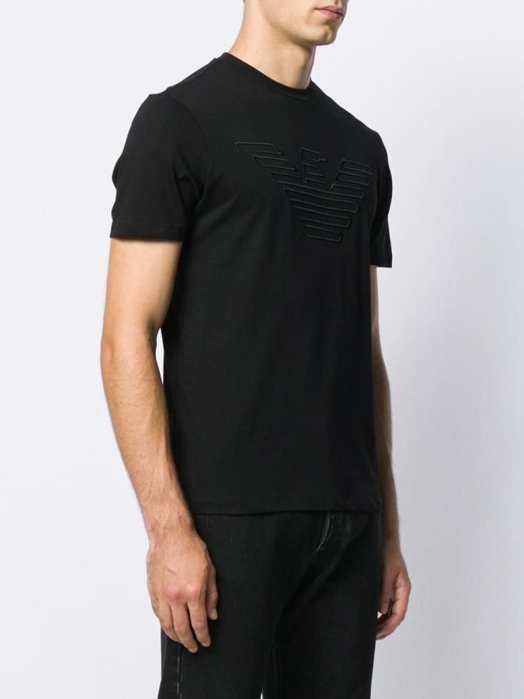 Camiseta Armani Emporio Embroidered Brand Eagle Hombre Negras | YF84TGCG